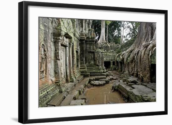 Ta Prohm Temple Dating from the Mid 12th to Early 13th Centuries-Jean-Pierre De Mann-Framed Photographic Print