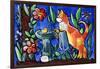 Tabby Cat with Rubber Duck-sylvia pimental-Framed Art Print