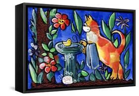 Tabby Cat with Rubber Duck-sylvia pimental-Framed Stretched Canvas