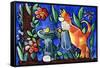 Tabby Cat with Rubber Duck-sylvia pimental-Framed Stretched Canvas