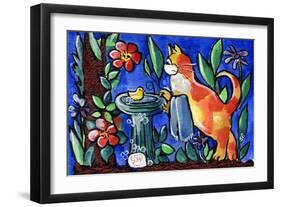 Tabby Cat with Rubber Duck-sylvia pimental-Framed Art Print