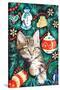 Tabby Christmas Kitten-Tony Todd-Stretched Canvas