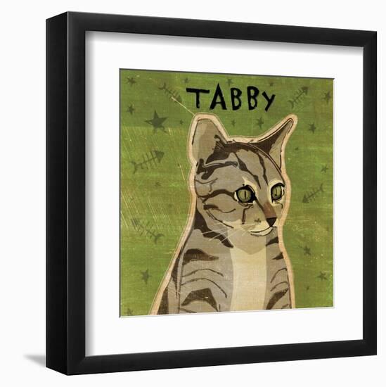 Tabby (grey) (square)-John W^ Golden-Framed Art Print