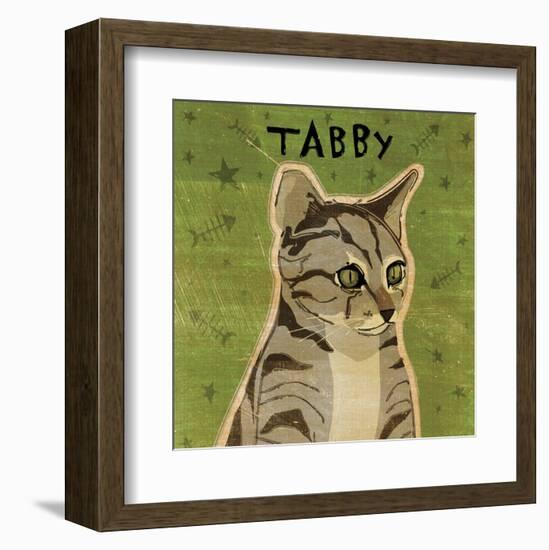 Tabby (grey) (square)-John W^ Golden-Framed Art Print