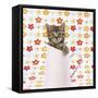 Tabby Kitten in Pink Jug-null-Framed Stretched Canvas