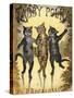 Tabby Polka a Trio of Cats with Arms Linked Dance a Polka by Moonlight-null-Stretched Canvas