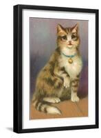 Tabby with Bell-null-Framed Art Print