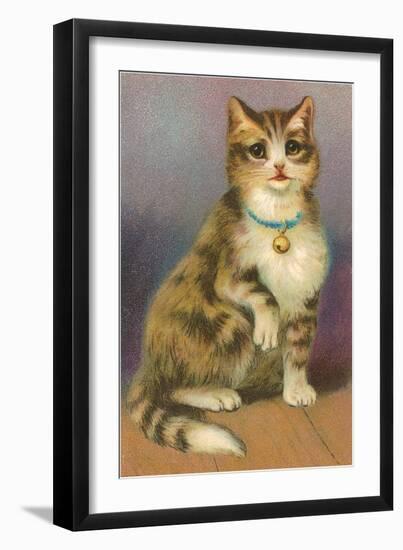 Tabby with Bell-null-Framed Art Print