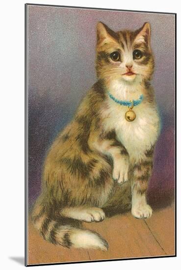 Tabby with Bell-null-Mounted Art Print