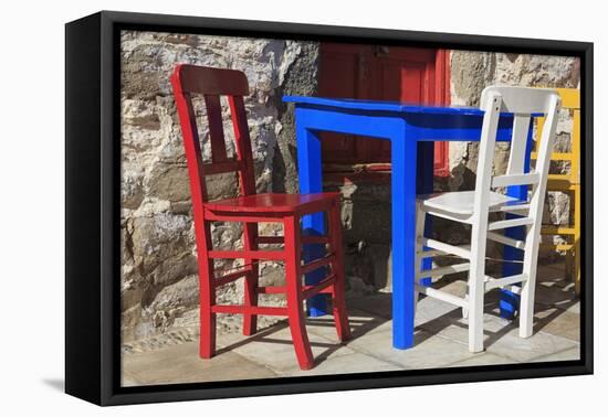 Table and Chairs in Bodrum, Turkey, Anatolia, Asia Minor, Eurasia-Richard-Framed Stretched Canvas