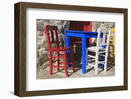 Table and Chairs in Bodrum, Turkey, Anatolia, Asia Minor, Eurasia-Richard-Framed Photographic Print