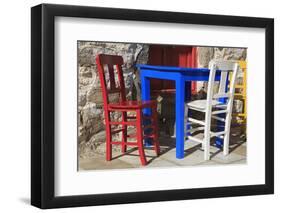 Table and Chairs in Bodrum, Turkey, Anatolia, Asia Minor, Eurasia-Richard-Framed Photographic Print