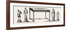Table and Main Parts of a Chess Game, Executed in Ebony, Bronze, Gold and Silver. 1855-null-Framed Premium Giclee Print