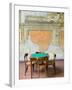 Table and Wall at 15th century Sedile Dominova Social Club, Sorrento, Campania, Italy-Walter Bibikow-Framed Photographic Print