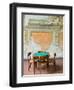 Table and Wall at 15th century Sedile Dominova Social Club, Sorrento, Campania, Italy-Walter Bibikow-Framed Photographic Print