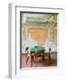 Table and Wall at 15th century Sedile Dominova Social Club, Sorrento, Campania, Italy-Walter Bibikow-Framed Photographic Print