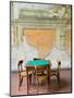 Table and Wall at 15th century Sedile Dominova Social Club, Sorrento, Campania, Italy-Walter Bibikow-Mounted Photographic Print