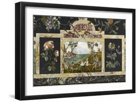 Table avec plateau de mosaïques de pierre dure-null-Framed Giclee Print