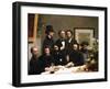 Table Corner: from Left to Right: Paul Verlaine, Arthur Rimbaud, Elzear Bonnier, Leon Valade, Emile-Henri Fantin-Latour-Framed Giclee Print