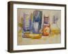 Table de cuisine, pots et bouteilles-A kitchen table, pots and bottles, 1902-1906.-Paul Cezanne-Framed Giclee Print