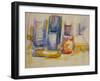 Table de cuisine, pots et bouteilles-A kitchen table, pots and bottles, 1902-1906.-Paul Cezanne-Framed Giclee Print