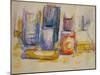 Table de cuisine, pots et bouteilles-A kitchen table, pots and bottles, 1902-1906.-Paul Cezanne-Mounted Giclee Print