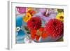 Table Decoration, Coloured Blossoms and Water Bowl-Alaya Gadeh-Framed Photographic Print