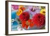 Table Decoration, Coloured Blossoms and Water Bowl-Alaya Gadeh-Framed Photographic Print