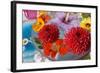 Table Decoration, Coloured Blossoms and Water Bowl-Alaya Gadeh-Framed Photographic Print