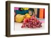 Table decoration, fruits, candles, flowers, detail-mauritius images-Framed Photographic Print