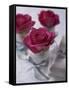 Table Decoration of Red Roses in Glasses-Michael Paul-Framed Stretched Canvas