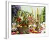 Table Decoration with Candles and Vegetables-Friedrich Strauss-Framed Photographic Print