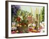 Table Decoration with Candles and Vegetables-Friedrich Strauss-Framed Photographic Print
