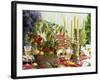 Table Decoration with Candles and Vegetables-Friedrich Strauss-Framed Photographic Print