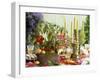 Table Decoration with Candles and Vegetables-Friedrich Strauss-Framed Photographic Print