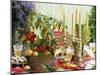 Table Decoration with Candles and Vegetables-Friedrich Strauss-Mounted Photographic Print