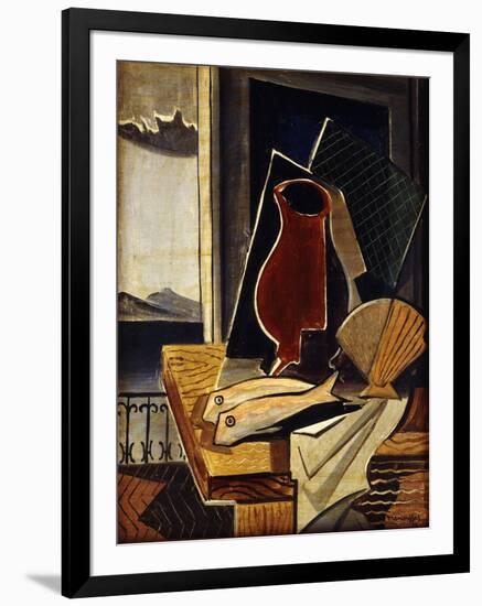 Table in Front of a Balcony; Table Devant Le Balcon, 1926-Louis Marcoussis-Framed Giclee Print