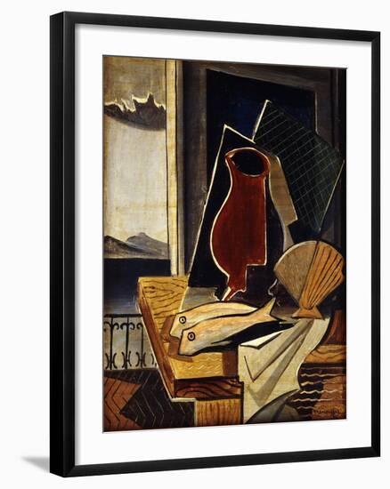 Table in Front of a Balcony; Table Devant Le Balcon, 1926-Louis Marcoussis-Framed Giclee Print