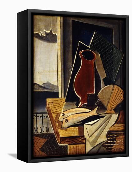 Table in Front of a Balcony; Table Devant Le Balcon, 1926-Louis Marcoussis-Framed Stretched Canvas