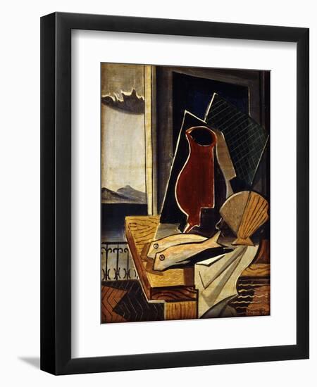 Table in Front of a Balcony; Table Devant Le Balcon, 1926-Louis Marcoussis-Framed Premium Giclee Print