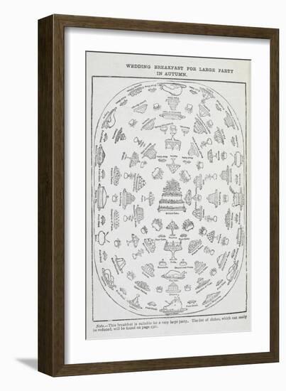 Table Layout For a Wedding Breakfast For a Large Party in Autumn-Isabella Beeton-Framed Giclee Print