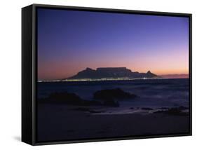 Table Mountain at Dusk, Cape Town, South Africa, Africa-Groenendijk Peter-Framed Stretched Canvas