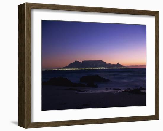 Table Mountain at Dusk, Cape Town, South Africa, Africa-Groenendijk Peter-Framed Photographic Print