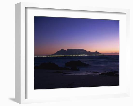 Table Mountain at Dusk, Cape Town, South Africa, Africa-Groenendijk Peter-Framed Photographic Print
