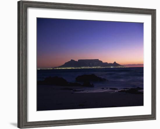 Table Mountain at Dusk, Cape Town, South Africa, Africa-Groenendijk Peter-Framed Photographic Print