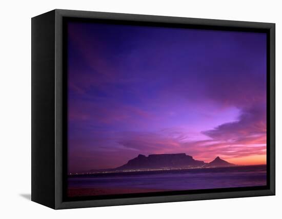 Table Mountain, Sunset, Cape Town, South Africa-Steve Vidler-Framed Stretched Canvas