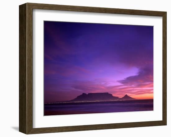 Table Mountain, Sunset, Cape Town, South Africa-Steve Vidler-Framed Photographic Print