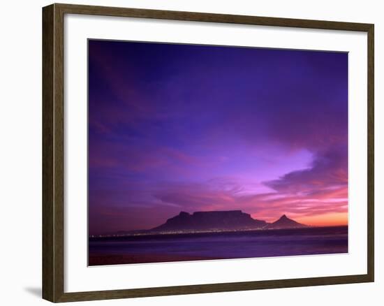 Table Mountain, Sunset, Cape Town, South Africa-Steve Vidler-Framed Photographic Print