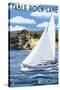 Table Rock Lake, Missouri - Sailboat and Lake-Lantern Press-Stretched Canvas