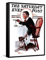 "Table Scraps," Saturday Evening Post Cover, December 15, 1923-Elbert Mcgran Jackson-Framed Stretched Canvas